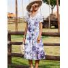 Zeagoo Summer Dresses for Women 2026 Casual Short Sleeve Aline Midi Dress with Pocket Flowy Pleated Tshirt Beach Sundress(Purple)