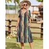 Zeagoo Summer Dresses for Women 2026 Casual Short Sleeve Aline Midi Dress with Pocket Flowy Pleated Tshirt Beach Sundress(Stripe)