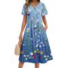 Zeagoo Summer Dresses for Women 2026 Casual Short Sleeve Aline Midi Dress with Pocket Flowy Pleated Tshirt Beach Sundress(Wf89)