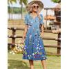 Zeagoo Summer Dresses for Women 2026 Casual Short Sleeve Aline Midi Dress with Pocket Flowy Pleated Tshirt Beach Sundress(Wf89)