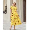 Zeagoo Summer Dresses for Women 2026 Maxi Bohemian Floral Short Sleeve Long Dress Casual Flowy Tired Beach Sundress(Bf351)