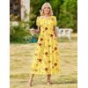 Zeagoo Summer Dresses for Women 2026 Maxi Bohemian Floral Short Sleeve Long Dress Casual Flowy Tired Beach Sundress(Bf351)