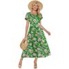 Zeagoo Summer Dresses for Women 2026 Maxi Bohemian Floral Short Sleeve Long Dress Casual Flowy Tired Beach Sundress(Dh594)