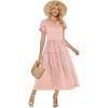 Zeagoo Summer Dresses for Women 2026 Maxi Bohemian Floral Short Sleeve Long Dress Casual Flowy Tired Beach Sundress(Jh1)