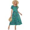 Zeagoo Summer Dresses for Women 2026 Maxi Bohemian Floral Short Sleeve Long Dress Casual Flowy Tired Beach Sundress(Mz911)