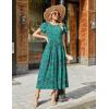 Zeagoo Summer Dresses for Women 2026 Maxi Bohemian Floral Short Sleeve Long Dress Casual Flowy Tired Beach Sundress(Mz911)