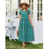 Zeagoo Summer Dresses for Women 2026 Maxi Bohemian Floral Short Sleeve Long Dress Casual Flowy Tired Beach Sundress(Mz911)
