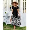 Zeagoo Summer Dresses for Women 2026 Maxi Bohemian Floral Short Sleeve Long Dress Casual Flowy Tired Beach Sundress(Sf100)