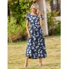 Zeagoo Summer Dresses for Women 2026 Maxi Bohemian Floral Short Sleeve Long Dress Casual Flowy Tired Beach Sundress(Sf157)