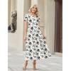 Zeagoo Summer Dresses for Women 2026 Maxi Bohemian Floral Short Sleeve Long Dress Casual Flowy Tired Beach Sundress(Sf196)