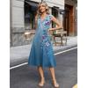 Zeagoo Summer Dresses for Women 2026 Sleeveless V Neck Casual Midi Tank Dress Beach Vacation Sundresses with Pockets(Bf171)