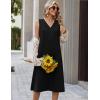 Zeagoo Summer Dresses for Women 2026 Sleeveless V Neck Casual Midi Tank Dress Beach Vacation Sundresses with Pockets(Black)