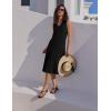 Zeagoo Summer Dresses for Women 2026 Sleeveless V Neck Casual Midi Tank Dress Beach Vacation Sundresses with Pockets(Black)