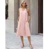 Zeagoo Summer Dresses for Women 2026 Sleeveless V Neck Casual Midi Tank Dress Beach Vacation Sundresses with Pockets(Jh1)