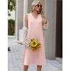 Zeagoo Summer Dresses for Women 2026 Sleeveless V Neck Casual Midi Tank Dress Beach Vacation Sundresses with Pockets(Jh1)