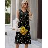 Zeagoo Summer Dresses for Women 2026 Sleeveless V Neck Casual Midi Tank Dress Beach Vacation Sundresses with Pockets(Jh601)