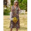 Zeagoo Summer Dresses for Women 2026 Sleeveless V Neck Casual Midi Tank Dress Beach Vacation Sundresses with Pockets(Mz721)