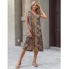 Zeagoo Summer Dresses for Women 2026 Sleeveless V Neck Casual Midi Tank Dress Beach Vacation Sundresses with Pockets(Mz721)