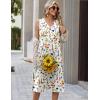 Zeagoo Summer Dresses for Women 2026 Sleeveless V Neck Casual Midi Tank Dress Beach Vacation Sundresses with Pockets(Wf109)