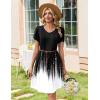 Zeagoo Summer Dresses for Women Casual A Line Dress 2026 V Neck Short Dresses Floral Sundress Pleated Boho Dress(Black+white)