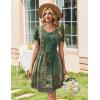 Zeagoo Summer Dresses for Women Casual A Line Dress 2026 V Neck Short Dresses Floral Sundress Pleated Boho Dress(Green Floral 01)