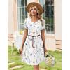 Zeagoo Summer Dresses for Women Casual A Line Dress 2026 V Neck Short Dresses Floral Sundress Pleated Boho Dress(White Floral)