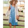 Zeagoo Summer Dresses for Women Flowy Aline Casual Midi Tank Dress Beach Boho Vacation Sundresses Shift Dress with Pockets(01 Blue Floral)