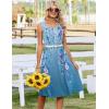 Zeagoo Summer Dresses for Women Flowy Aline Casual Midi Tank Dress Beach Boho Vacation Sundresses Shift Dress with Pockets(01 Blue Floral)