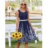 Zeagoo Summer Dresses for Women Flowy Aline Casual Midi Tank Dress Beach Boho Vacation Sundresses Shift Dress with Pockets(02 Navy Floral)