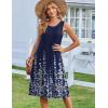 Zeagoo Summer Dresses for Women Flowy Aline Casual Midi Tank Dress Beach Boho Vacation Sundresses Shift Dress with Pockets(02 Navy Floral)