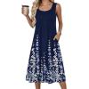 Zeagoo Summer Dresses for Women Flowy Aline Casual Midi Tank Dress Beach Boho Vacation Sundresses Shift Dress with Pockets(02 Navy Floral)