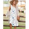 Zeagoo Summer Dresses for Women Flowy Aline Casual Midi Tank Dress Beach Boho Vacation Sundresses Shift Dress with Pockets(02 White Floral)
