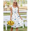 Zeagoo Summer Dresses for Women Flowy Aline Casual Midi Tank Dress Beach Boho Vacation Sundresses Shift Dress with Pockets(02 White Floral)