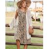 Zeagoo Summer Dresses for Women Flowy Aline Casual Midi Tank Dress Beach Boho Vacation Sundresses Shift Dress with Pockets(Beige)