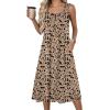 Zeagoo Summer Dresses for Women Flowy Aline Casual Midi Tank Dress Beach Boho Vacation Sundresses Shift Dress with Pockets(Beige)