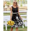 Zeagoo Summer Dresses for Women Flowy Aline Casual Midi Tank Dress Beach Boho Vacation Sundresses Shift Dress with Pockets(Black Floral)