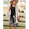 Zeagoo Summer Dresses for Women Flowy Aline Casual Midi Tank Dress Beach Boho Vacation Sundresses Shift Dress with Pockets(Black Floral)