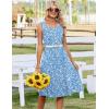 Zeagoo Summer Dresses for Women Flowy Aline Casual Midi Tank Dress Beach Boho Vacation Sundresses Shift Dress with Pockets(Blue)
