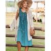 Zeagoo Summer Dresses for Women Flowy Aline Casual Midi Tank Dress Beach Boho Vacation Sundresses Shift Dress with Pockets(Blue Green)
