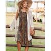 Zeagoo Summer Dresses for Women Flowy Aline Casual Midi Tank Dress Beach Boho Vacation Sundresses Shift Dress with Pockets(Brown)