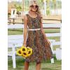 Zeagoo Summer Dresses for Women Flowy Aline Casual Midi Tank Dress Beach Boho Vacation Sundresses Shift Dress with Pockets(Brown)