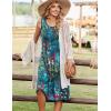 Zeagoo Summer Dresses for Women Flowy Aline Casual Midi Tank Dress Beach Boho Vacation Sundresses Shift Dress with Pockets(Colorful)