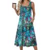 Zeagoo Summer Dresses for Women Flowy Aline Casual Midi Tank Dress Beach Boho Vacation Sundresses Shift Dress with Pockets(Colorful)