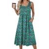 Zeagoo Summer Dresses for Women Flowy Aline Casual Midi Tank Dress Beach Boho Vacation Sundresses Shift Dress with Pockets(Cx338)