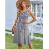 Zeagoo Summer Dresses for Women Flowy Aline Casual Midi Tank Dress Beach Boho Vacation Sundresses Shift Dress with Pockets(Grey Floral)