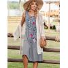 Zeagoo Summer Dresses for Women Flowy Aline Casual Midi Tank Dress Beach Boho Vacation Sundresses Shift Dress with Pockets(Grey Floral)