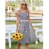 Zeagoo Summer Dresses for Women Flowy Aline Casual Midi Tank Dress Beach Boho Vacation Sundresses Shift Dress with Pockets(Grey Floral)