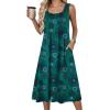 Zeagoo Summer Dresses for Women Flowy Aline Casual Midi Tank Dress Beach Boho Vacation Sundresses Shift Dress with Pockets(Mz939)