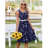 Zeagoo Summer Dresses for Women Flowy Aline Casual Midi Tank Dress Beach Boho Vacation Sundresses Shift Dress with Pockets(Navy Floral)