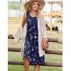 Zeagoo Summer Dresses for Women Flowy Aline Casual Midi Tank Dress Beach Boho Vacation Sundresses Shift Dress with Pockets(Navy Floral)